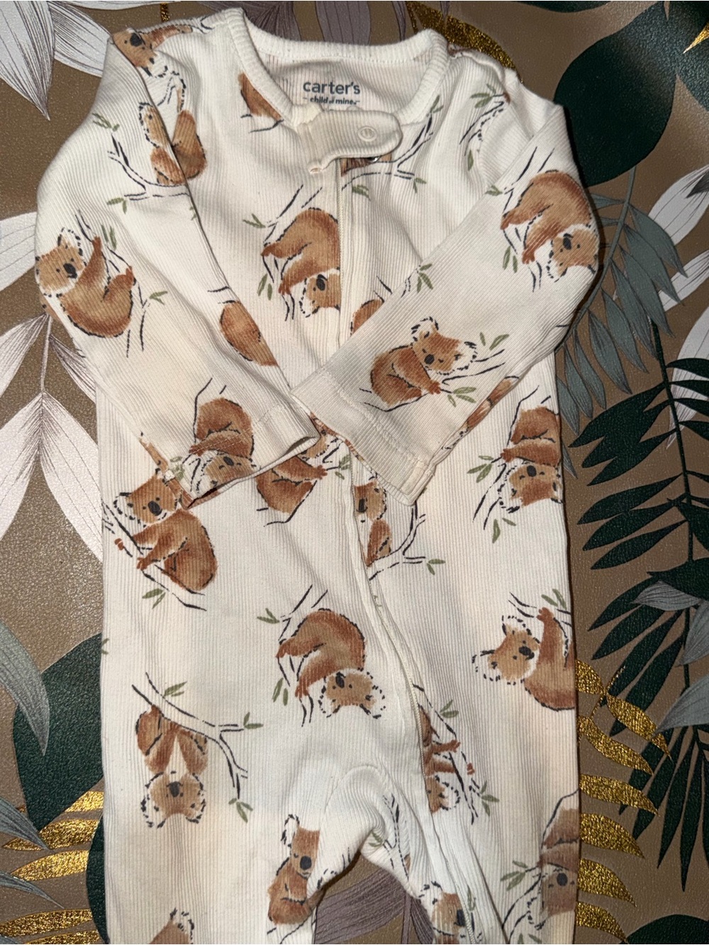 Carter's Cream White Sleep Sack with Brown Koala Print
